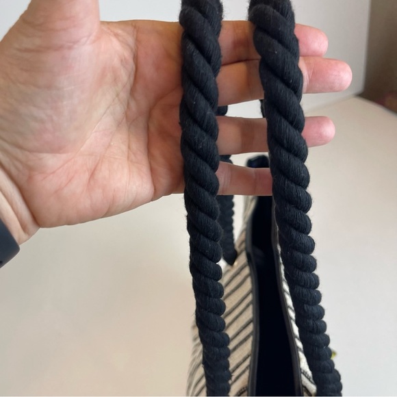 Lancôme Tote Bag Woven Striped Oversized Unstructured - Picture 14 of 16